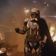 Captain Phasma (Gwendoline Christie) can dish it but she sure can’t take it.